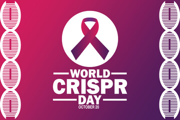World Crispr Day Vector illustration. October 20. Holiday concept. Template for background, banner, card, poster with text inscription. 