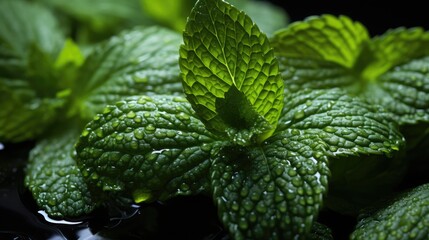Mint Leaf, Macro shot , Color Gradient, Background HD