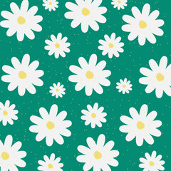 Simple seamless pattern with cute flowers. Abstract floral background. Vector illustration for design, fabric and print.