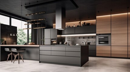 Sleek Contemporary Kitchen Design with Minimalist Cabinet