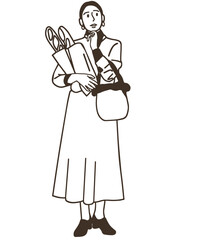 woman with bread