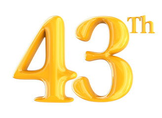 Anniversary Number Gold 3D Render