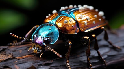 Scarab beetle, Macro shot , Color Gradient, Background HD