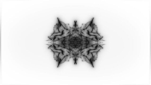 Artificial Intelligence in Motion: Technological Black Particles on a White Background. Abstract Animation. 3D. 4K