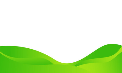 Abstract green wavy gradient template on white background. Modern wavy background