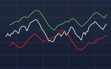 Naklejka premium Economic stock price progress percentage line diagram