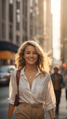 Fototapeta premium portrait of a woman in the city