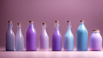 Bottiglie colorate su sfondo sfumato II