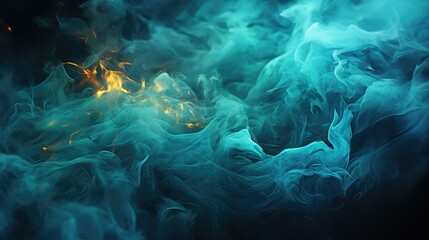 Fototapeta na wymiar Turquoise Smoke, Macro shot , Color Gradient, Background HD
