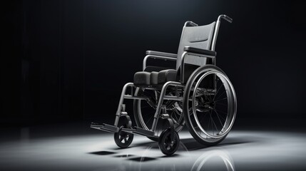 Fototapeta na wymiar wheelchair on black background