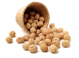walnuts on a white background