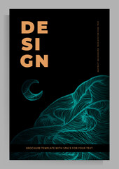Cover design for portfolio, booklet, poster, book, magazine, folder, booklet, brochure, catalog. Vector template with graphic abstract texture.