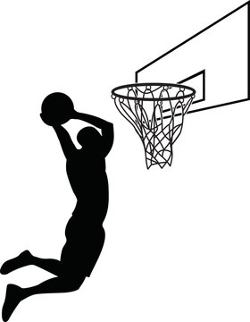 Illustration of a male basketball player 
