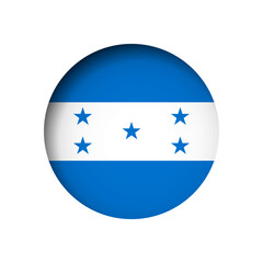 Honduras flag - behind the cut circle paper hole with inner shadow.