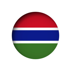 Fototapeta premium Gambia flag - behind the cut circle paper hole with inner shadow.