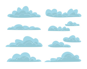 Set of Clouds Flat Design Element Concept Illustration