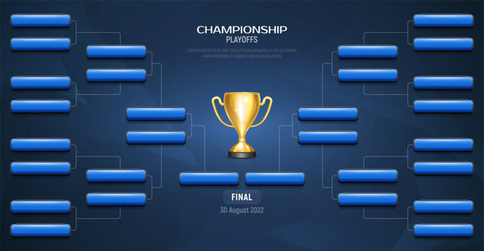 The schedule of football tournament matches. Playoffs table. Vector template for your design.