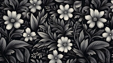 Background of illustrated anthracite Flowers. Creative Wallpaper 