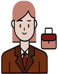 business woman character avatar isolated