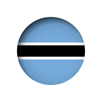 Botswana flag - behind the cut circle paper hole with inner shadow.