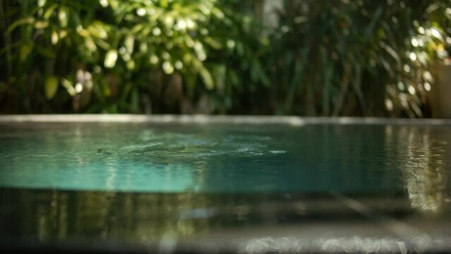 Ripples on the water in the pool. Vacation concept