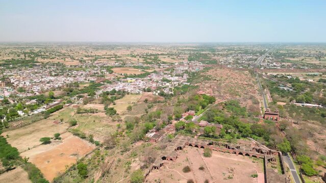 Fatehpur Sikri, India: Aerial view of historic town in Uttar Pradesh - landscape panorama of South Asia from above