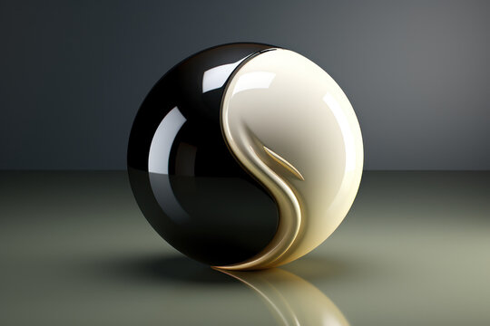 A yin-yang symbol, illustrating the duality and balance inherent in all aspects of existence. Generative Ai.