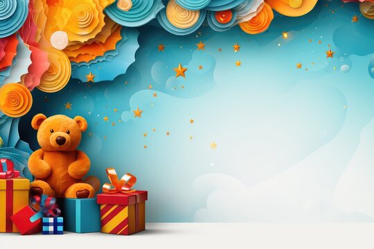 Abstract background "Safe Toys and Gifts Month" 