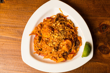 Pad Thai with shrimp and beef