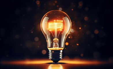 Technology light bulb in the dark background.