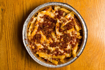 Loaded fries with bacon and cheese