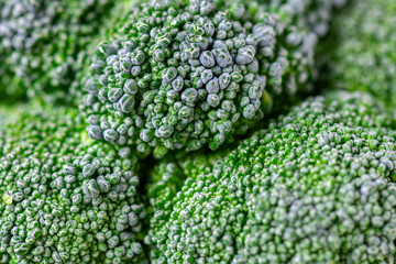 Pattern of broccoli. Macro photo green broccoli texture. Fresh green broccoli vegetable. Vegetables for diet and healthy food. Organic food