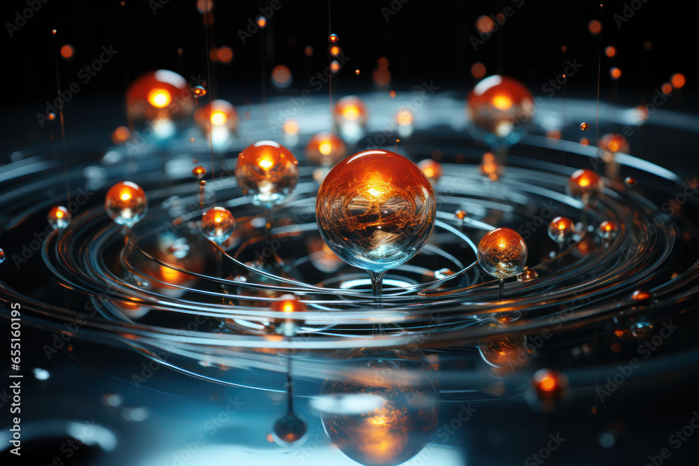 Aufkleber A visualization of the uncertainty principle, illustrating the limitations in simultaneously knowing the position and momentum of a quantum particle. Generative Ai.