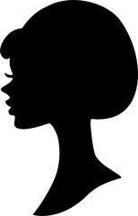 Vector Illustration Side View of Girl Sillhouette