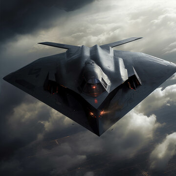 A stealth bomber wallpaper in dark style