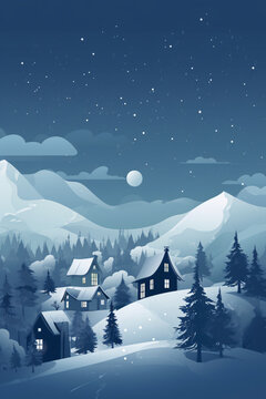 winter landscape in the mountains
