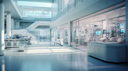 A cutting-edge biotechnology research facility, where scientists study genetic engineering