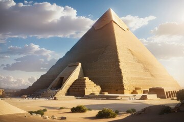 Fototapeta na wymiar pyramid of Giza at sunrise of the daytime background photo
