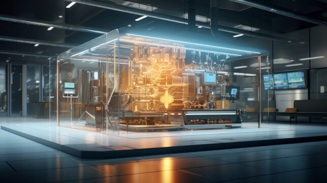 A cutting-edge quantum computing research laboratory, exploring advanced algorithms