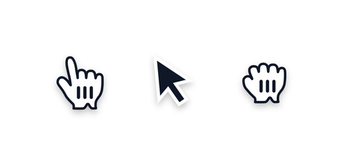 iOS Apple Arrow and Hand Icon Vector.