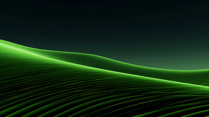 Field with abstract  green lines as wallpaper background illustration. Ai generative.