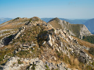 Arjana peak (1511m) late summer landscape in Cernei Mountains, Carpathians, Romania, Europe