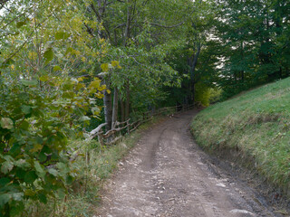 Late summer landscape of Via Transilvanica trail in Mehedinti Mountains, Romania, Europe	
