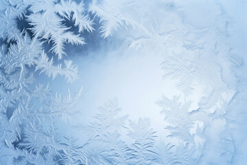 Frosted glass, ice patterns, winter texture abstract background 3D illustration, created using generative AI tools