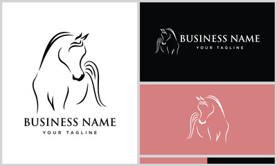 arabian horse logo design template - obrazy, fototapety, plakaty