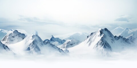 Beautiful mountain landscape in winter, blue hour, background