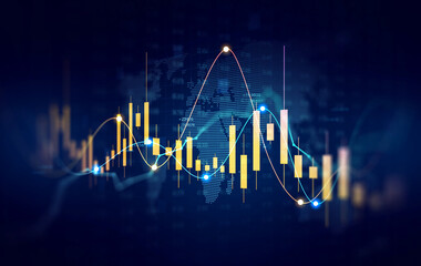 Business Investment finance chart,stock market business and exchange financial growth graph.	
