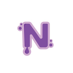 Alphabet letter N design. Cute alphabet design for kids.