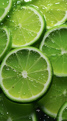 lime slice with drops