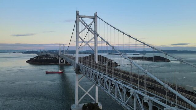 日本の風景・瀬戸大橋のドローン映像